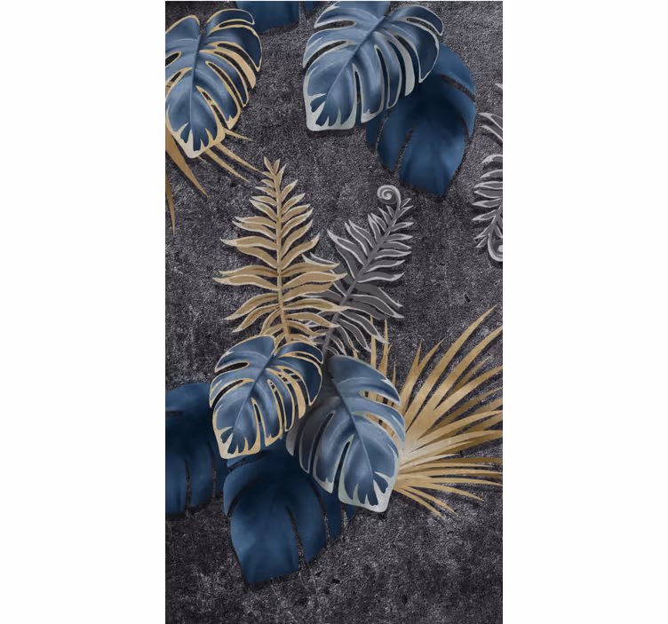 Tenda a rullo fiori e piante composizione tropicale - TenStickers
