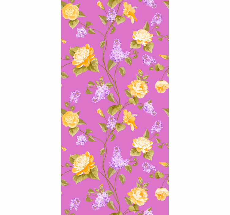Tenda a rullo fiori e piante vetri fioriti - TenStickers