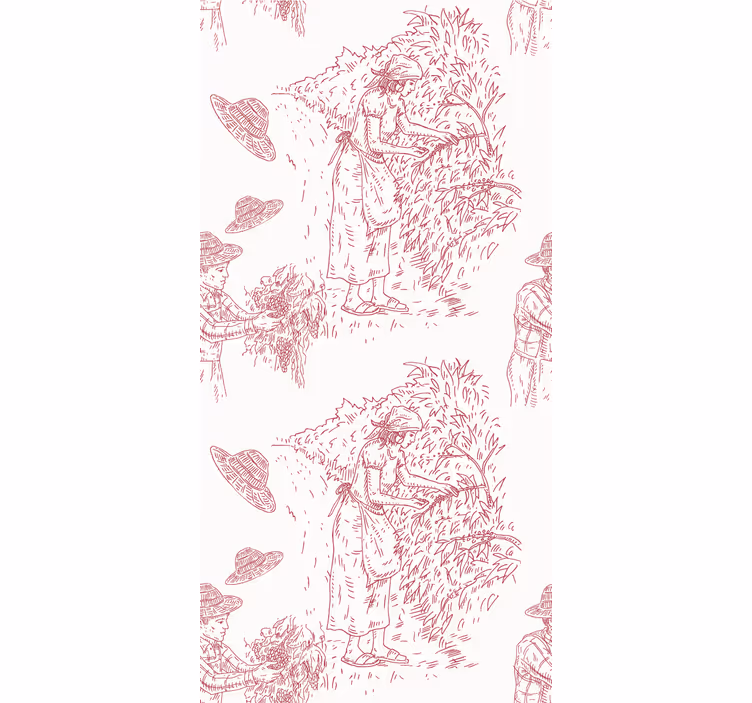 Tenda a rullo fiori e piante illustrazione raccolto - TenStickers