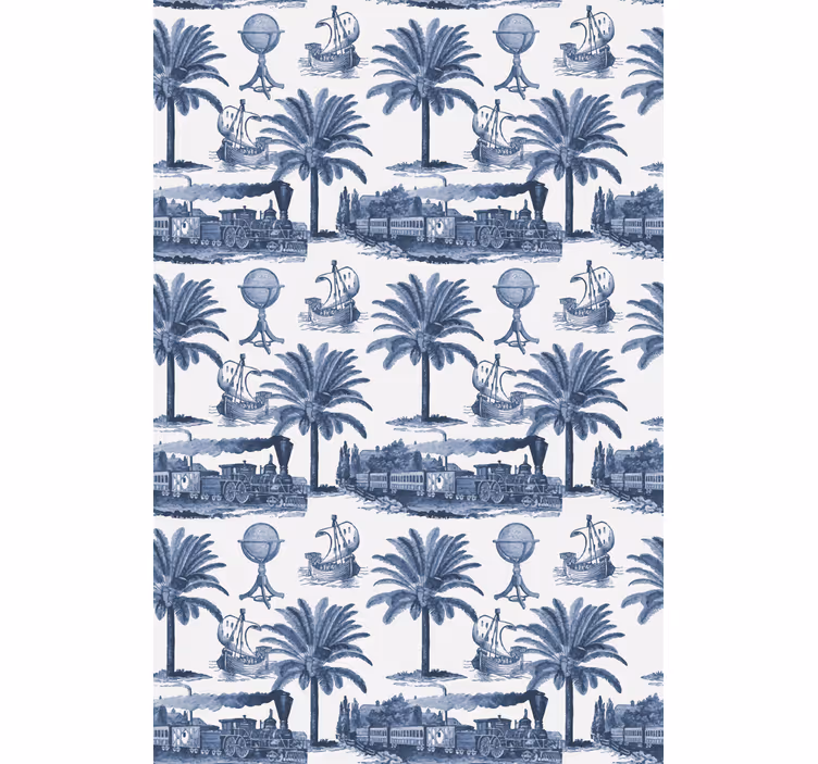 Tende a rullo più vintage scena di palma blu - TenStickers