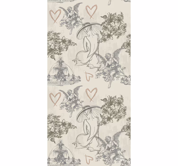 Tenda a rullo originale donne e cuori - TenStickers