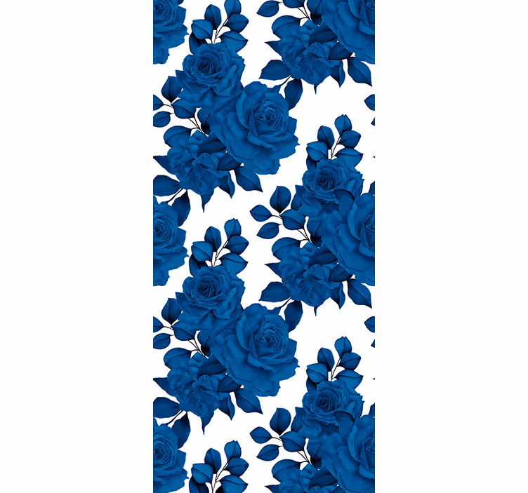 Tenda a rullo fiori e piante motivo fiori azzurri - TenStickers