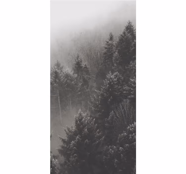 Tenda a rullo alberi sagoma di foresta grigia - TenStickers