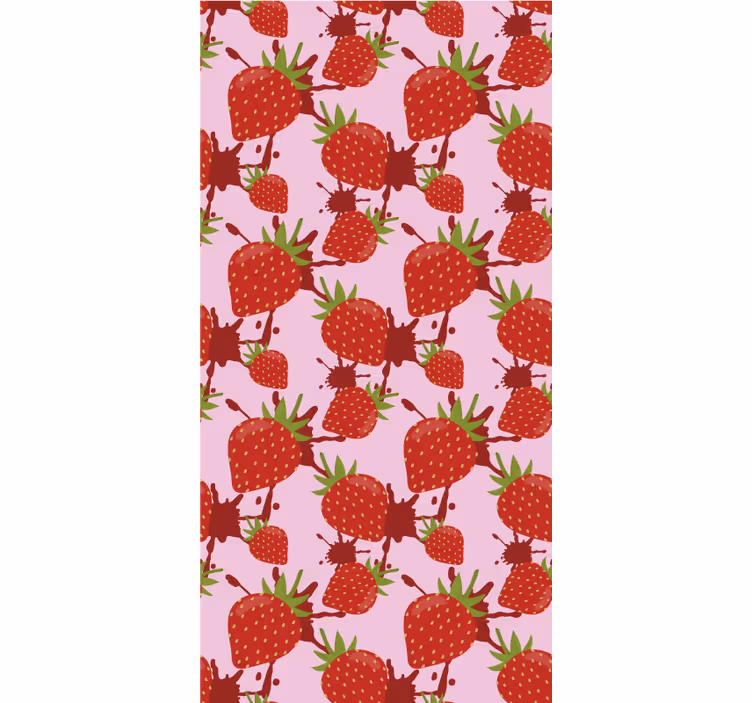 Tende a rullo frutta e verdura motivo a schizzi di fragola - TenStickers