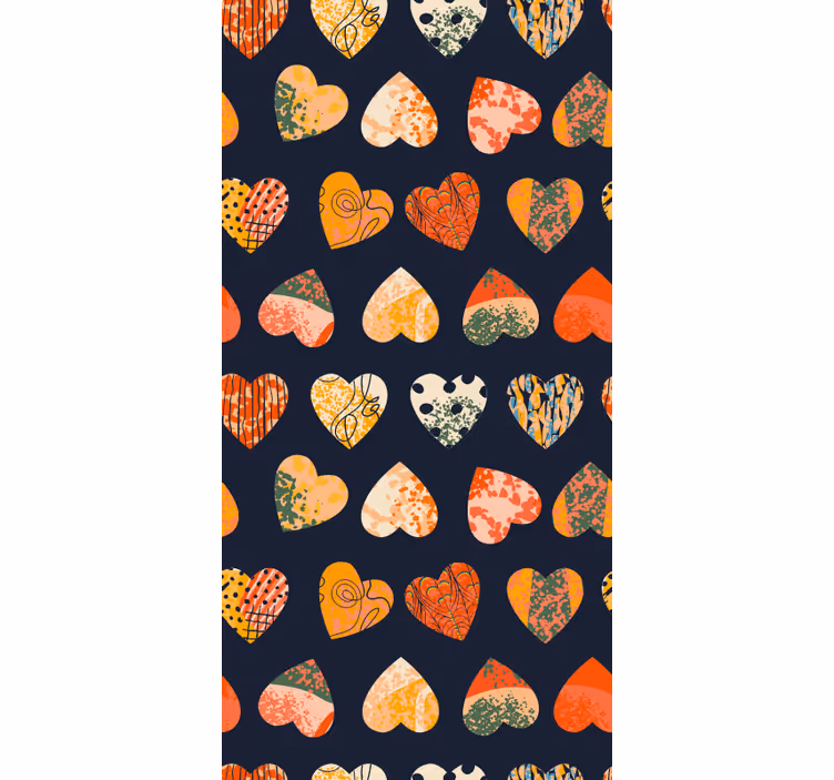Tenda a rullo romantica collezione di motivi a cuore - TenStickers