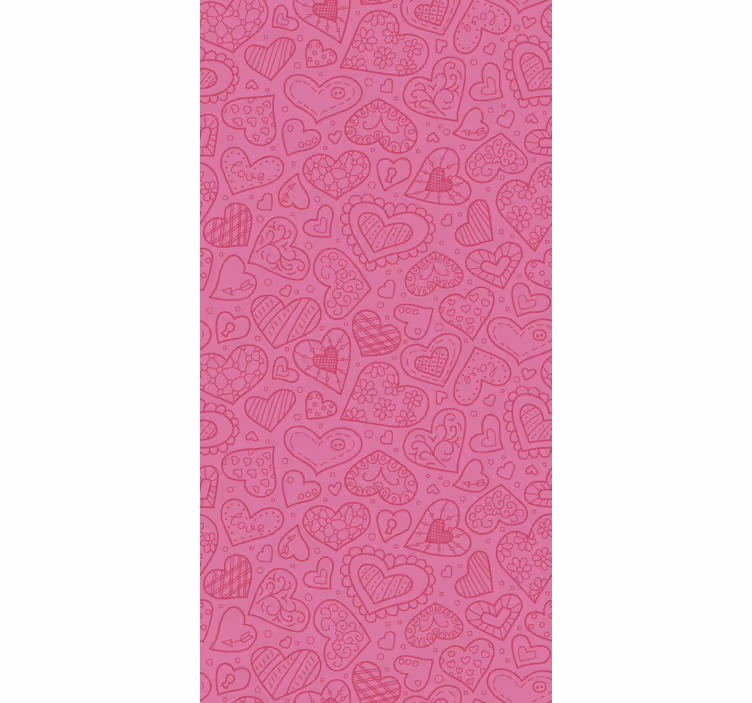 Tenda a rullo romantica cuori rosa fantasia - TenStickers