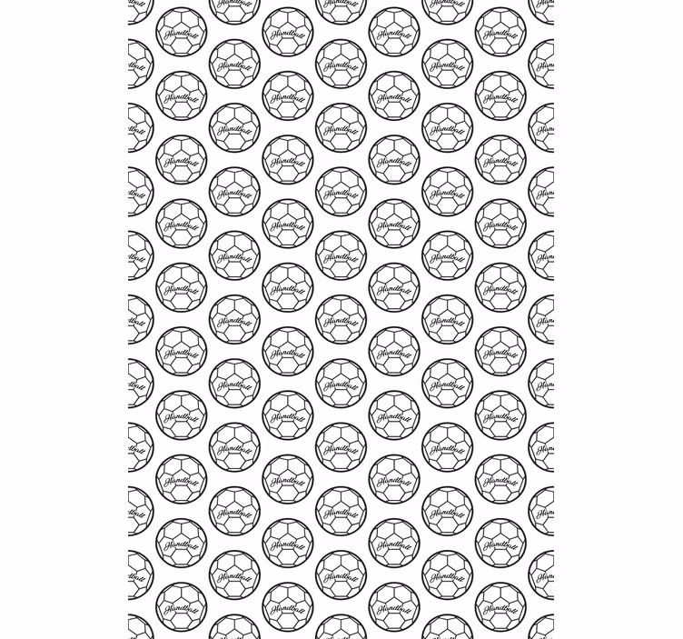 Tenda a rullo sport modello di pallamano in bianco e nero - TenStickers