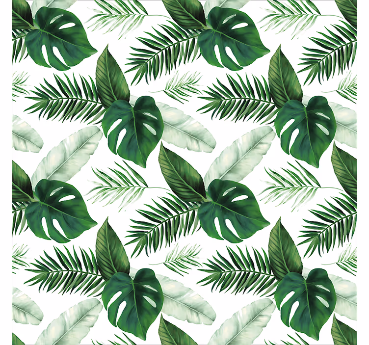 soggiorno tende a rullo disegno di foglie tropicali - TenStickers