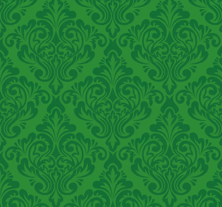 Tenda a rullo colore verde damasco floreale - TenStickers