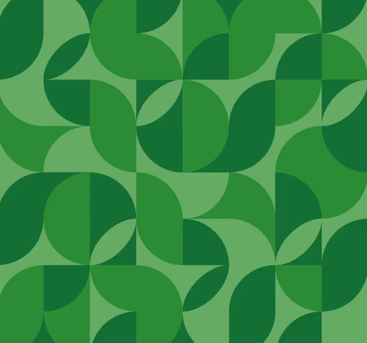 Tenda a rullo colore verde retrò geometrico - TenStickers