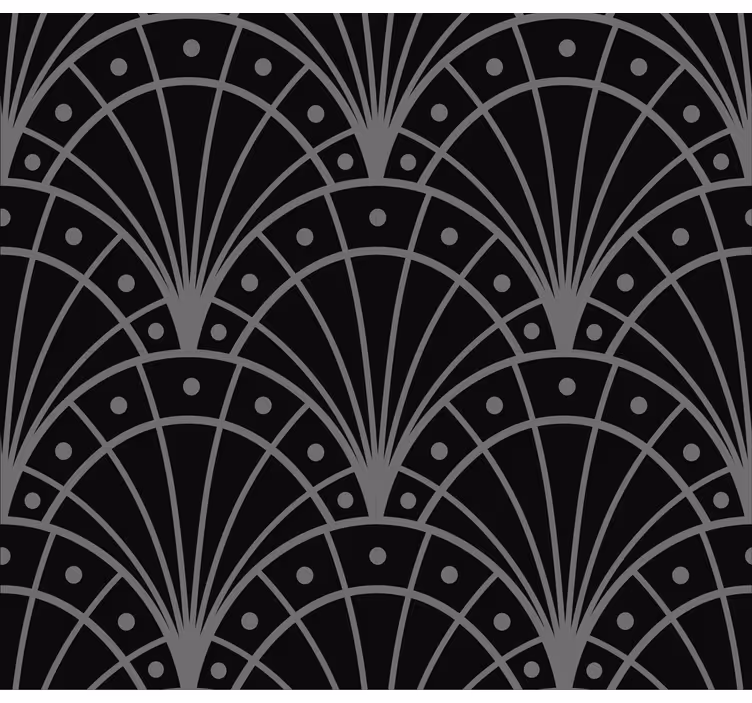 soggiorno tende a rullo elegante art deco nero - TenStickers