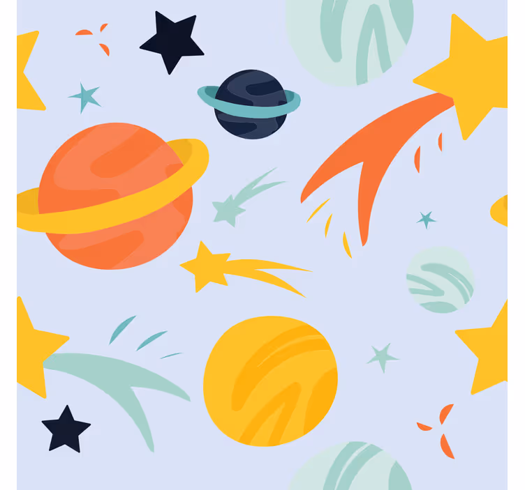 Tenda a rullo disegni divertenti modello di pianeti - TenStickers