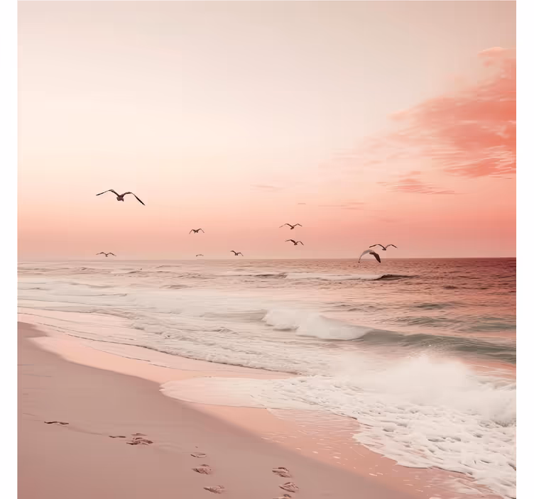 Tende a rullo romantiche cielo mignolo con uccelli - TenStickers
