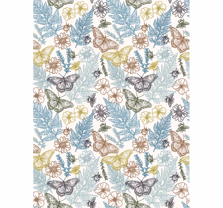 Tende a rullo farfalla farfalle floreali - TenStickers