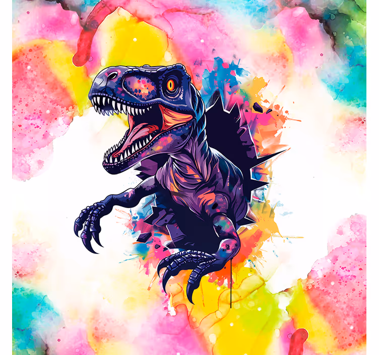 Tenda a rullo con dinosauri colori saturi velociraptor - TenStickers