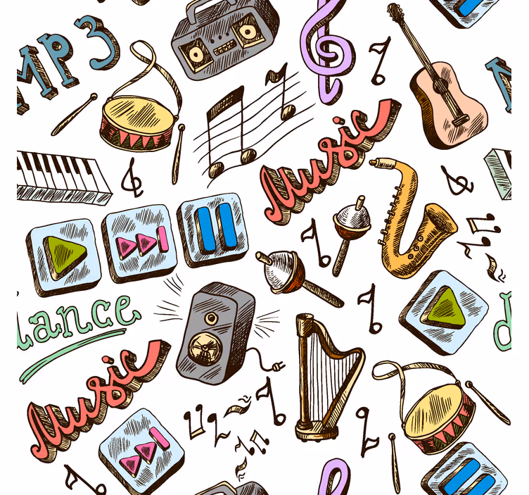 Tenda a rullo disegni divertenti modello musicale - TenStickers