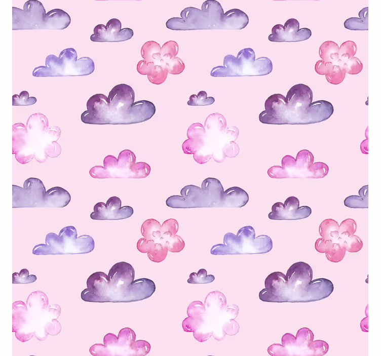 Tende a rullo di nuvole motivo rosa - TenStickers
