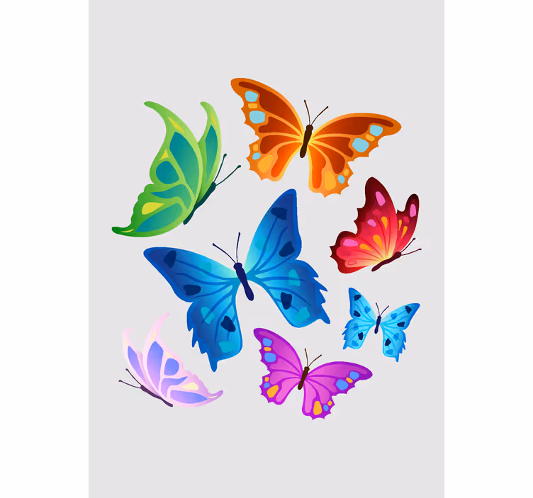 Tende a rullo di farfalle grandi ali colorate - TenStickers