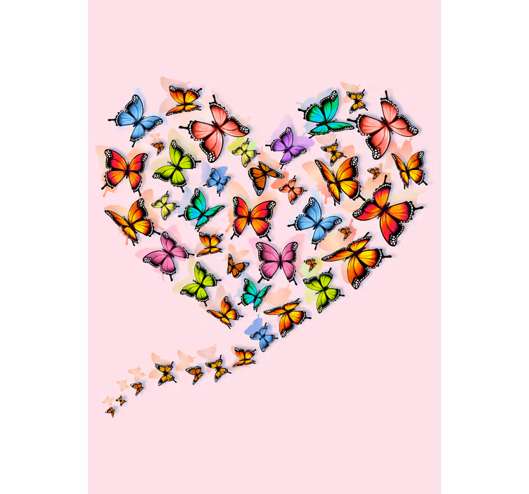Tende a rullo di farfalle disegno del cuore - TenStickers