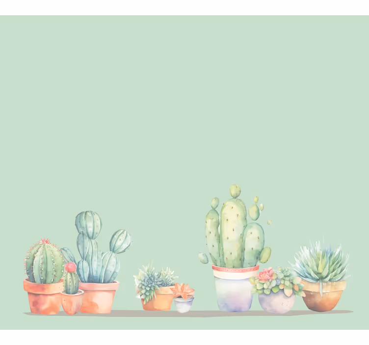 Tenda a rullo cactus stile minimalista - TenStickers