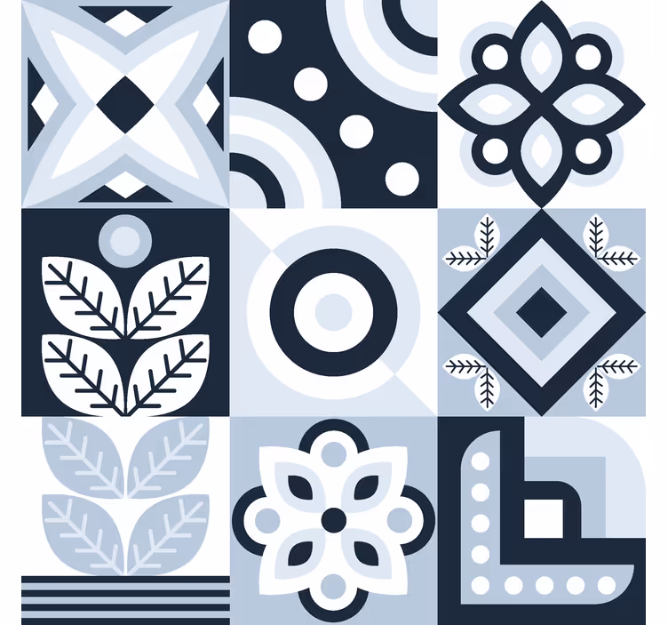 Tende a rullo nordiche modello di piastrelle - TenStickers