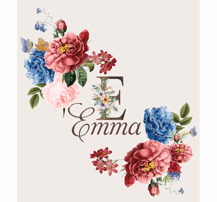 Tende a rullo personalizzabili iniziale floreale - TenStickers