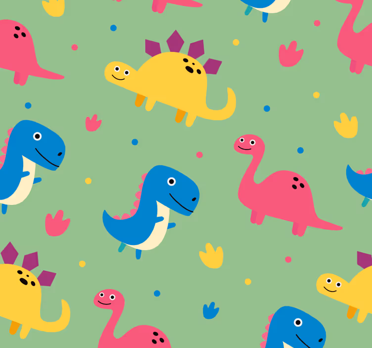 Tenda a rullo dinosauro stile colorato - TenStickers