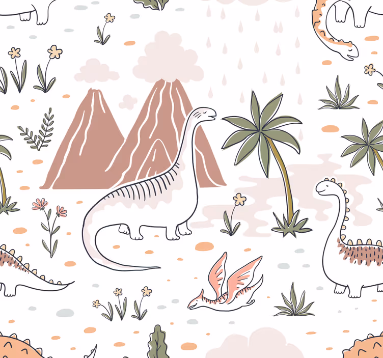 Tenda a rullo dinosauro stile nordico - TenStickers