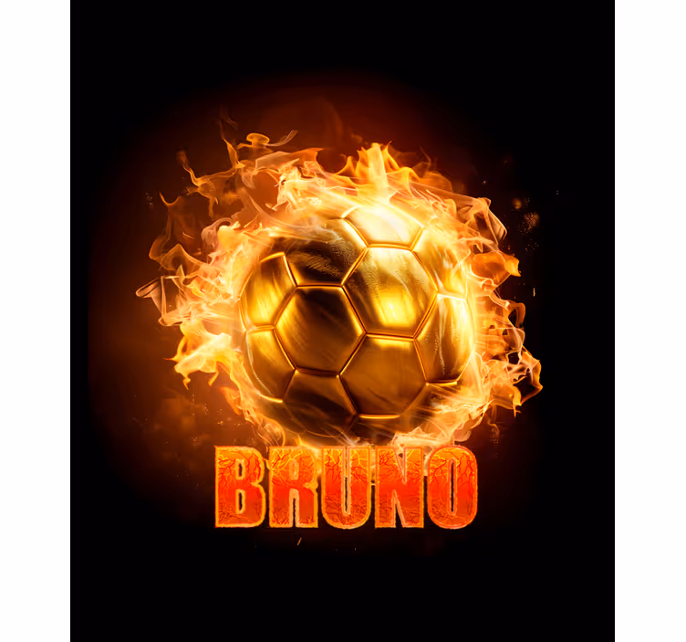 Tenda a rullo calcio palla di fuoco dorata - TenStickers