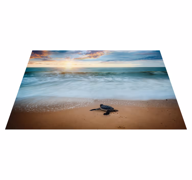 Tovaglietta colazione per casa tartaruga sulla spiaggia - TenStickers