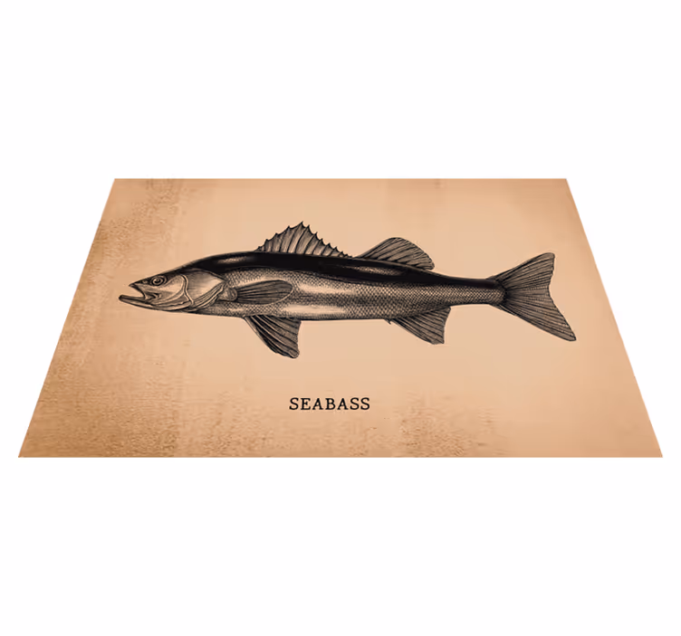 Tovaglietta americana originale illustrazione branzino - TenStickers
