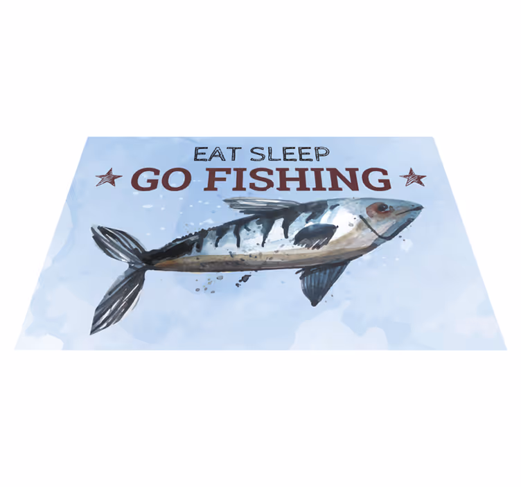 Mangiare dormire andare a pescare tovagliette di pesce - TenStickers