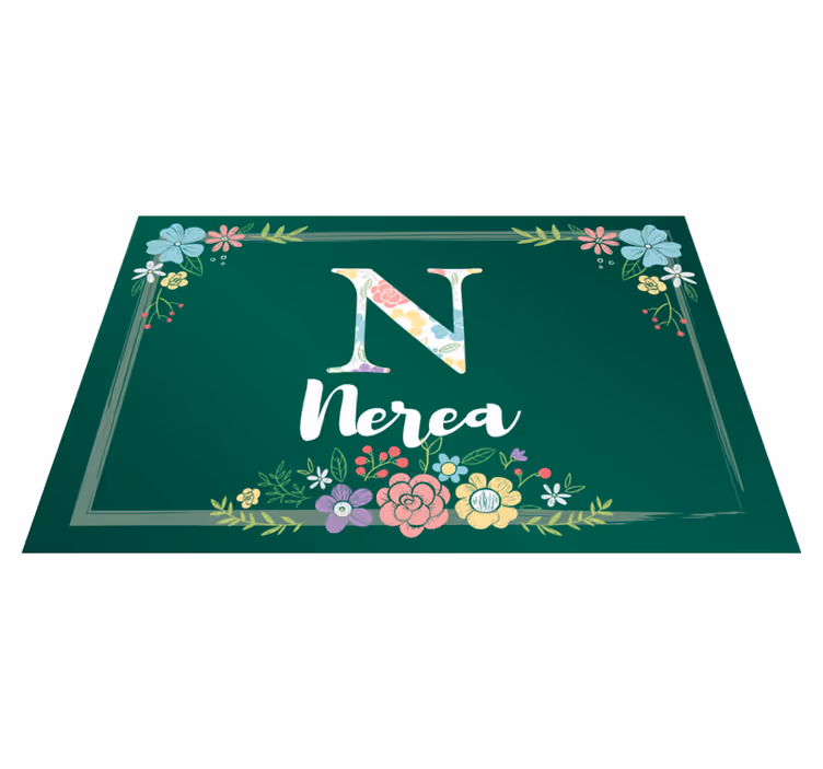 Tovaglietta americana con nome design floreale iniziale - TenStickers