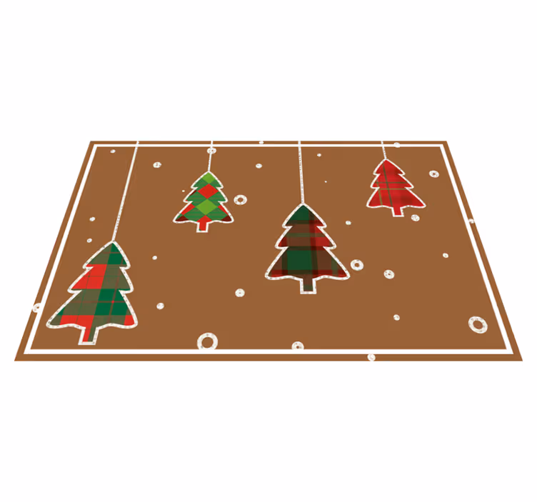 Tovagliette marroni del fondo degli alberi di natale - TenStickers