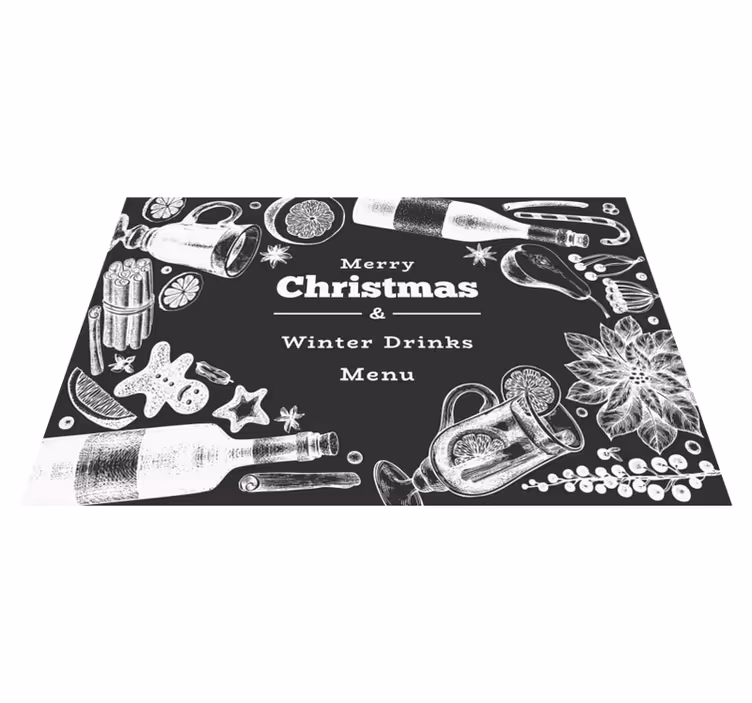 Tovaglietta americana natale menu bevande festive - TenStickers