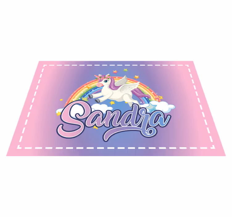 Tovagliette personalizzabili per bambini unicorno bello - TenStickers