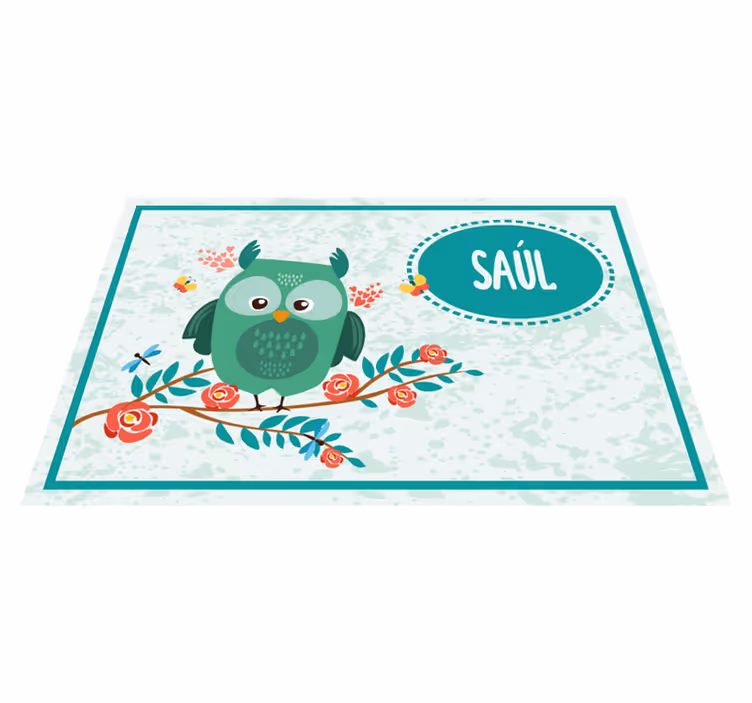 Tovaglietta infantile gufo personalizzabile - TenStickers
