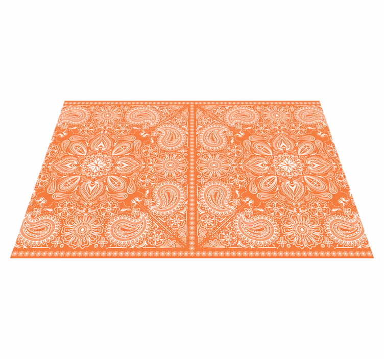 Tovaglietta americana textu motivo arancione intricato - TenStickers
