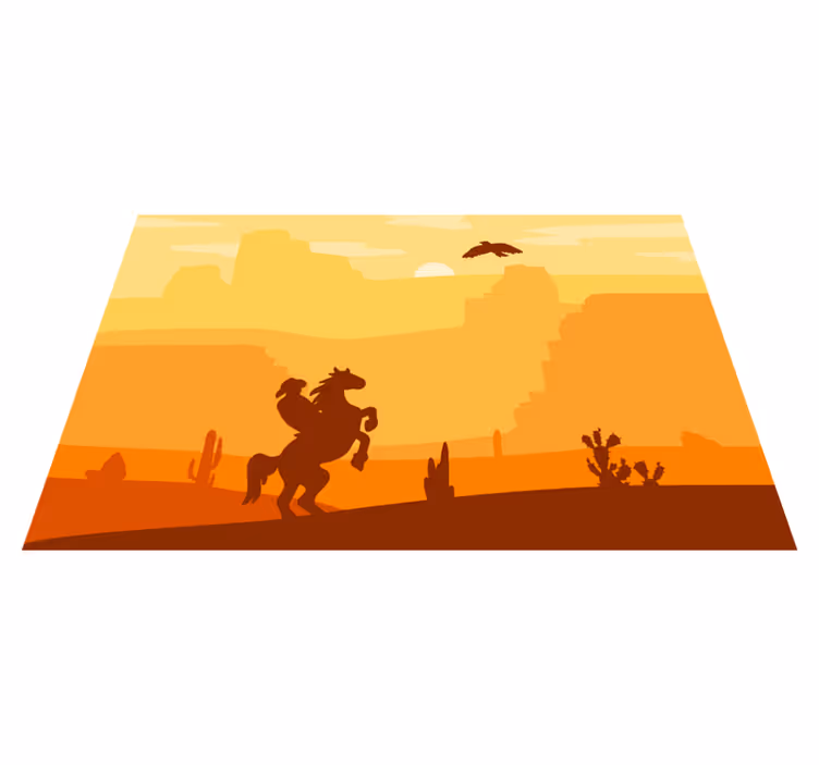 Tovaglietta americana originale scena cowboy in silhouette - TenStickers
