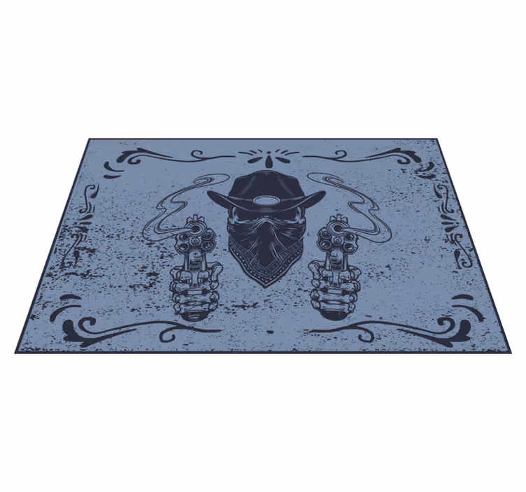 Tovaglietta americana originale faccia da cowboy con pistole - TenStickers