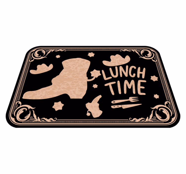 Tovaglietta americana frase ora di pranzo western - TenStickers