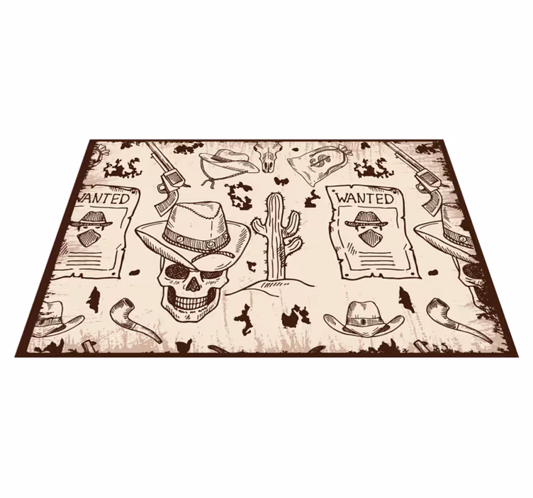 Tovaglietta americana originale temi teschio e cowboy - TenStickers