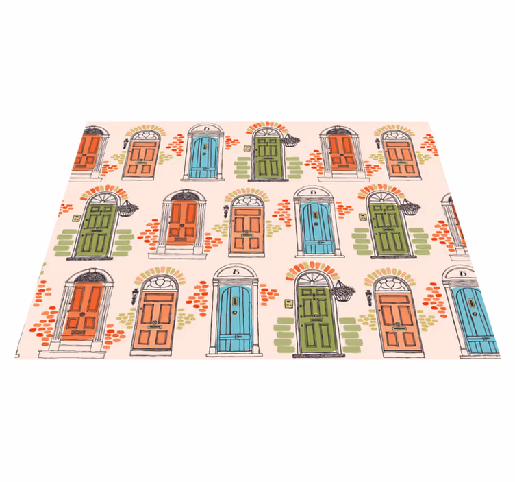 Tovaglietta americana originale motivi colorati di porte - TenStickers