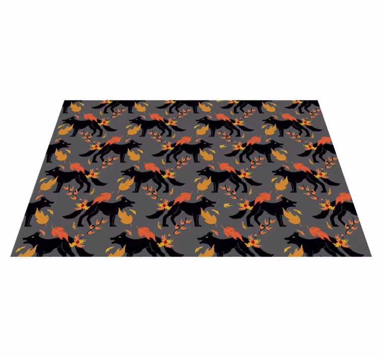 Tovaglietta americana di halloween volpi con fiamme - TenStickers