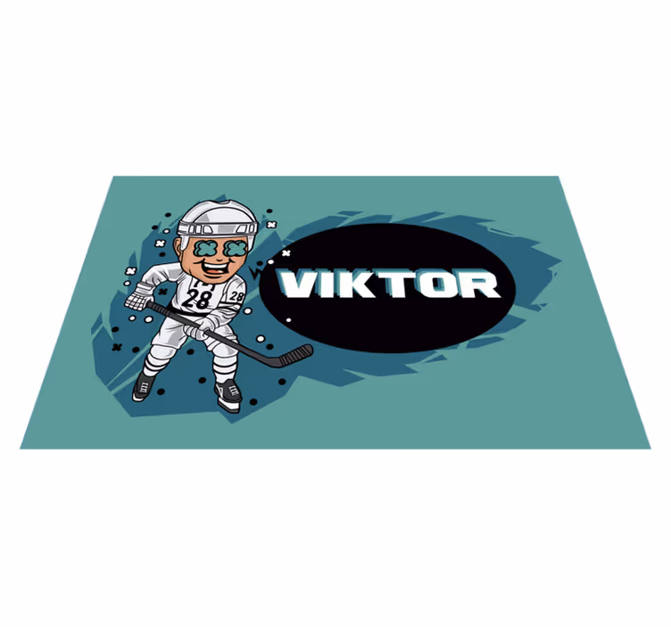 Tovaglietta americana infantile giocatore di hockey cartone - TenStickers