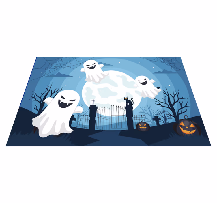 Tovaglietta americana di halloween scena di fantasmi giocosi - TenStickers