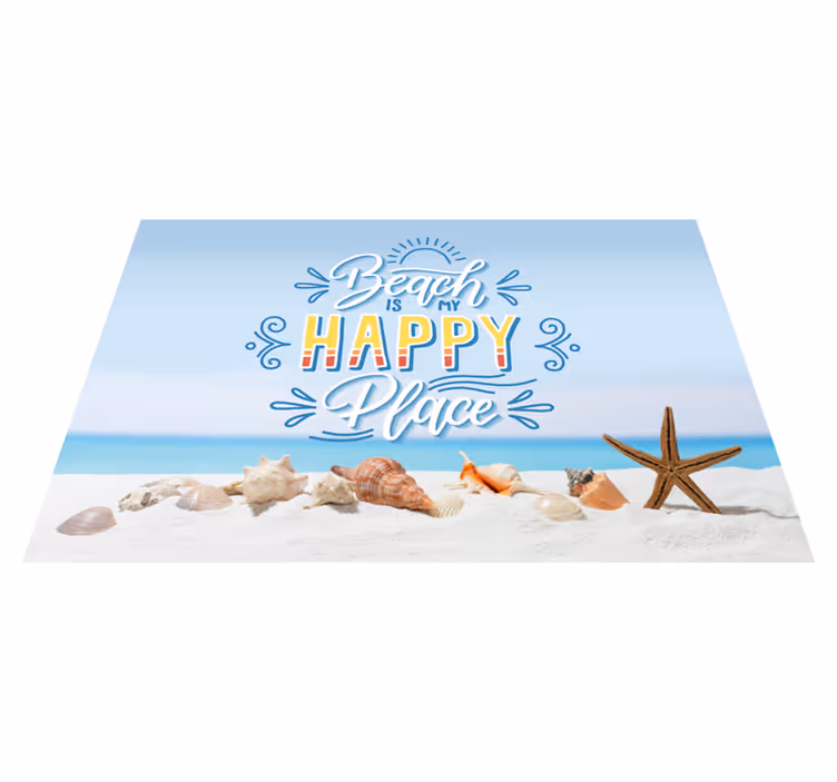 Tovaglietta americana frase luogo felice al mare - TenStickers