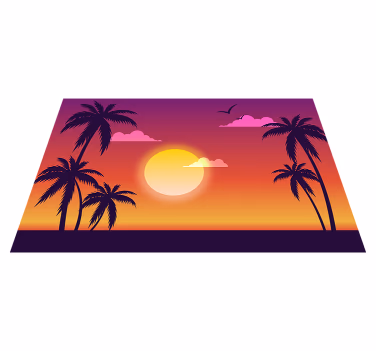 Tovaglietta americana moderna scena di tramonto tropicale - TenStickers