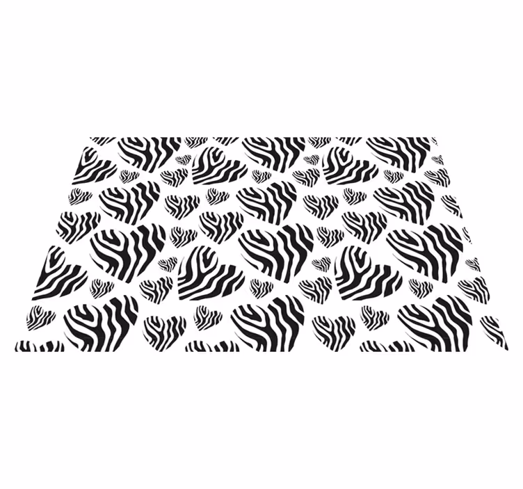 Tovaglietta americana textu motivo cuori zebra - TenStickers