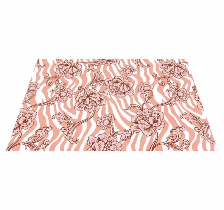Tovaglietta americana originale motivo zebra floreale - TenStickers